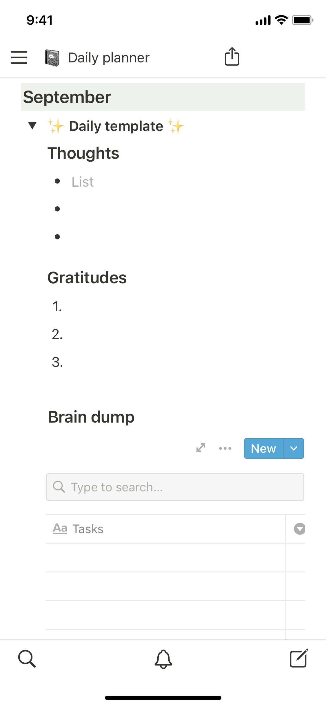 notion daily calendar template