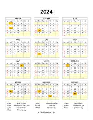 full year calendar template 2025