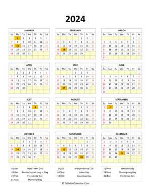 full year calendar template 2026