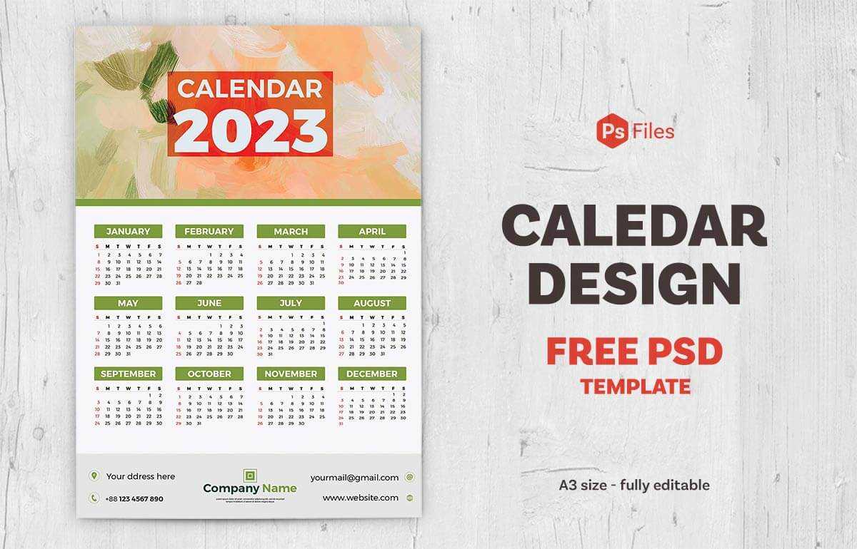 photo calendar template psd