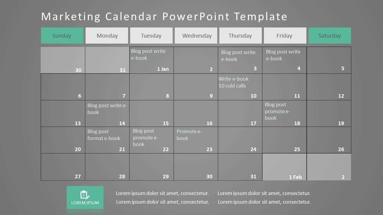 marketing promotional calendar template