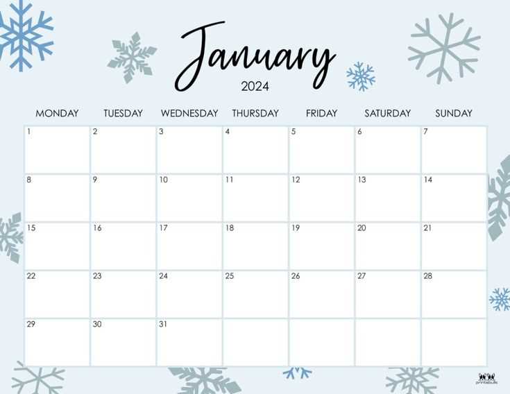 blank january calendar template