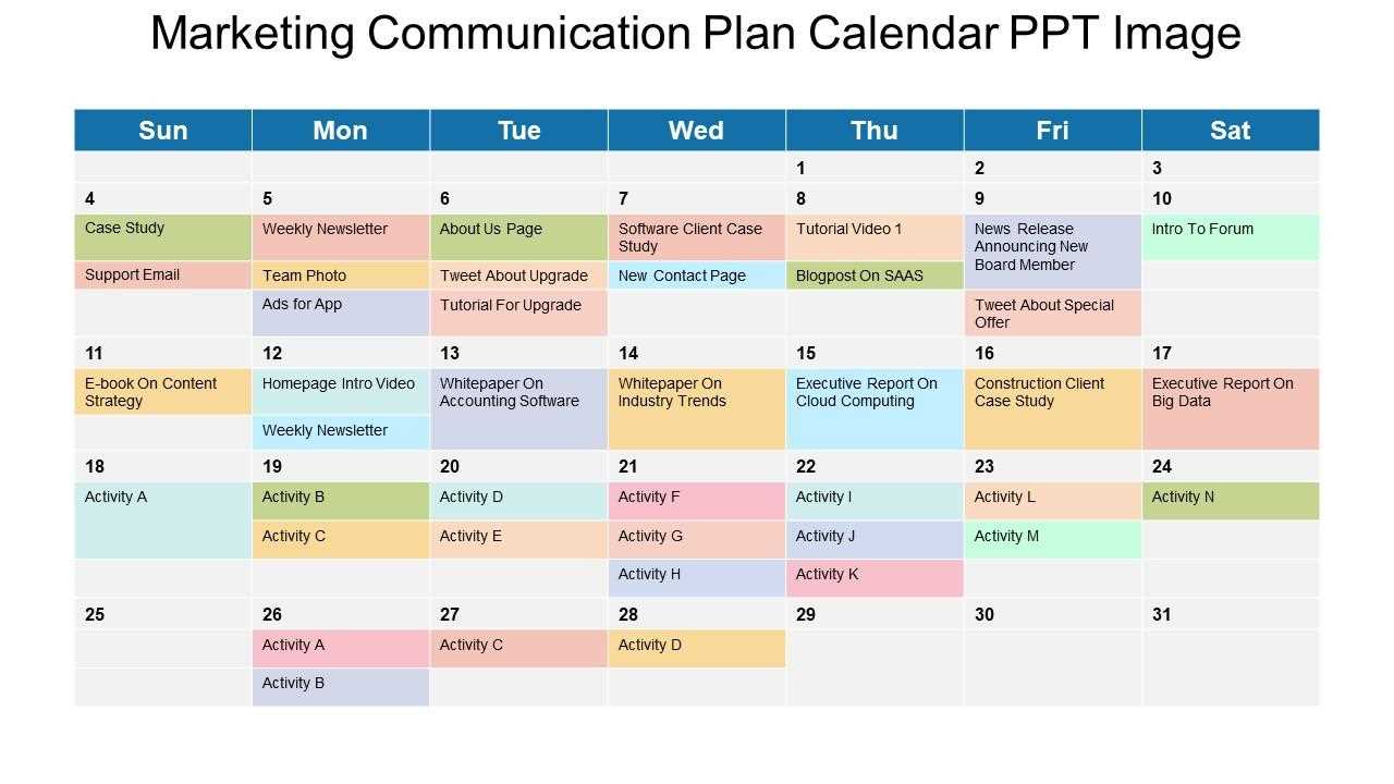 content calendar powerpoint template