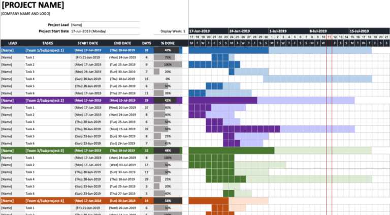 gantt calendar template