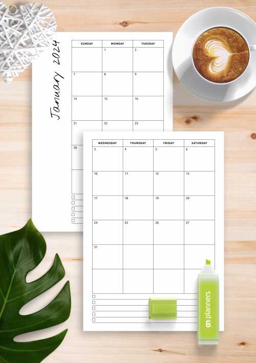 calendar template 2 months per page