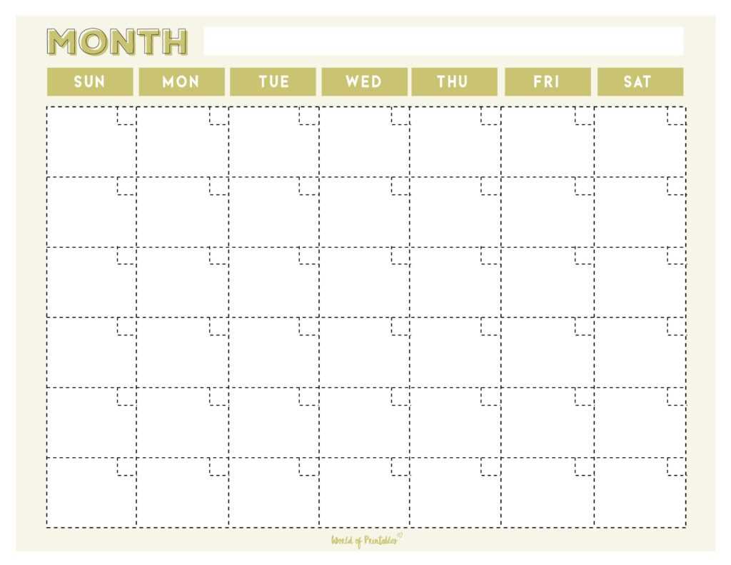 calendar template by month