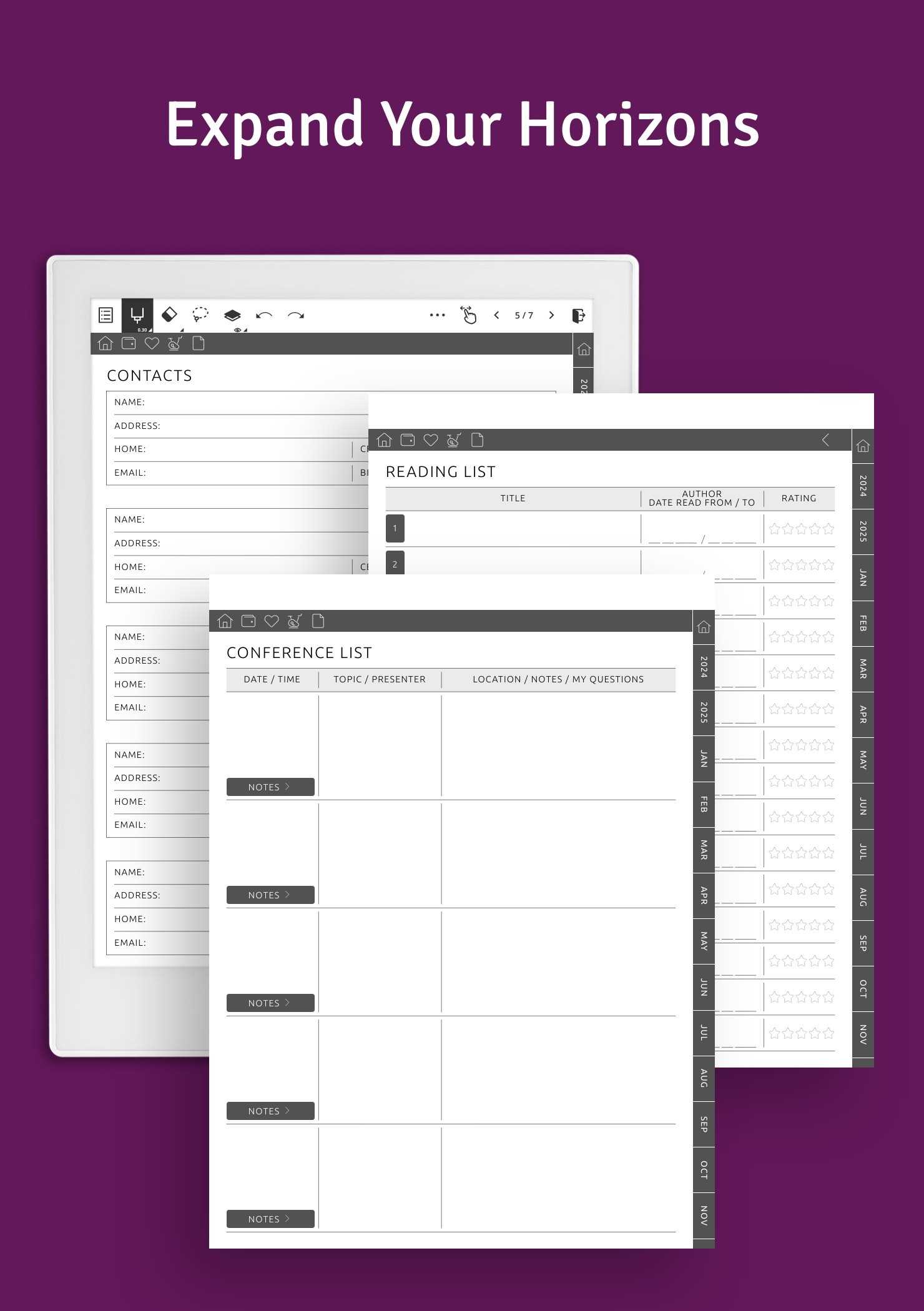 free onenote calendar template 2025