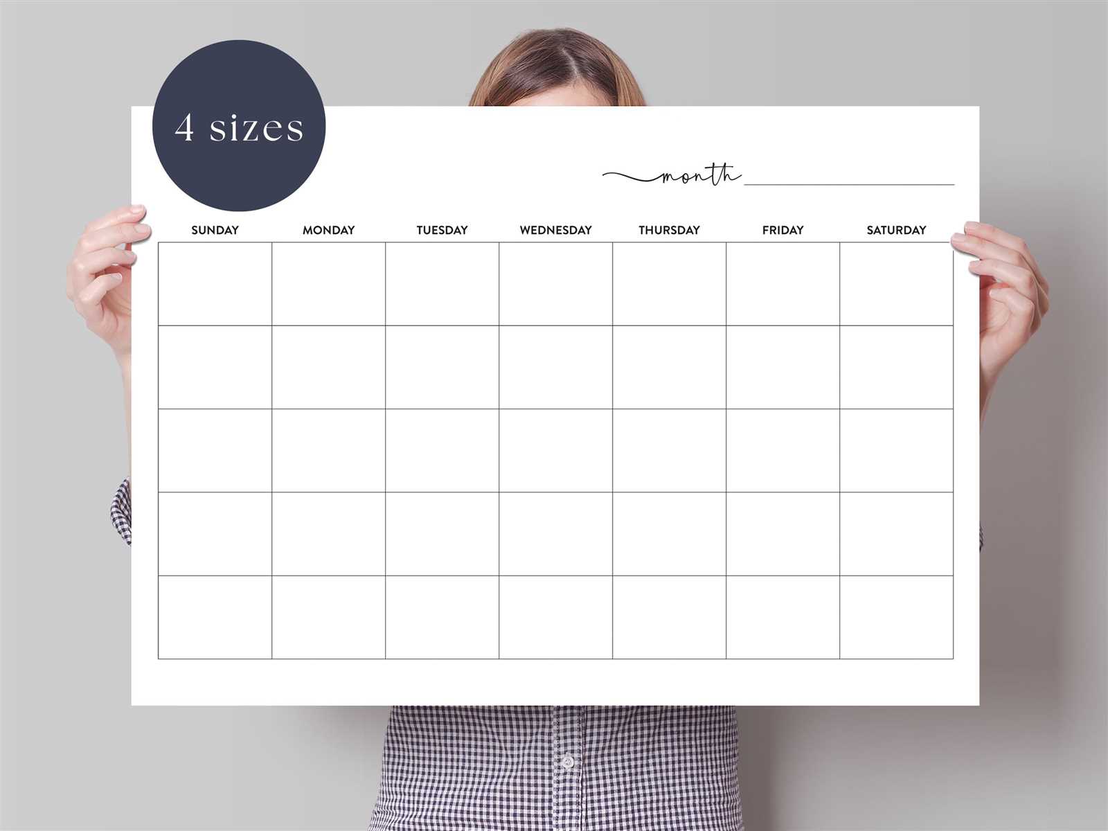 big blank calendar template