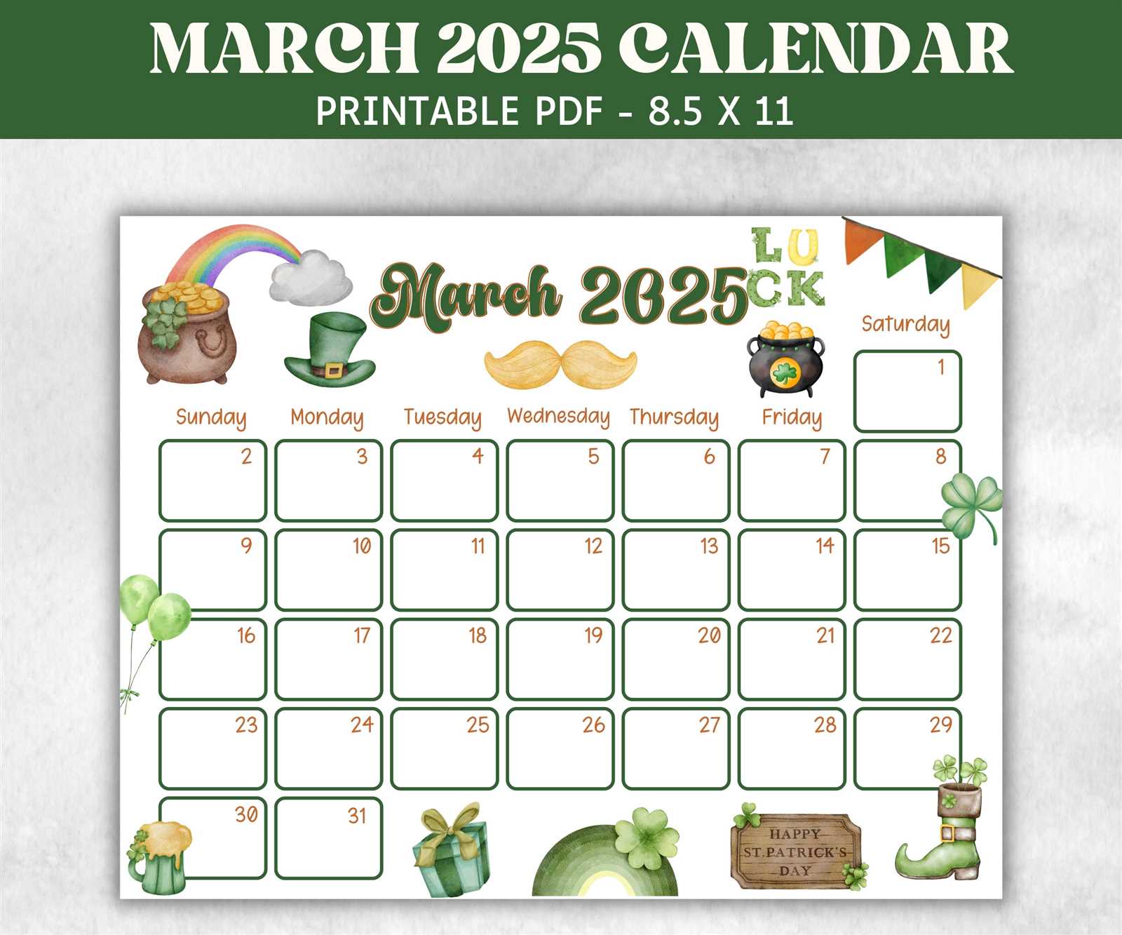 blank march calendar template 2025