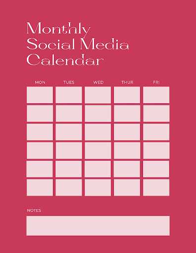 printable social media calendar template