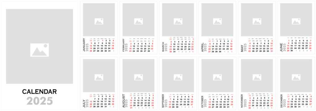 polaroid calendar template