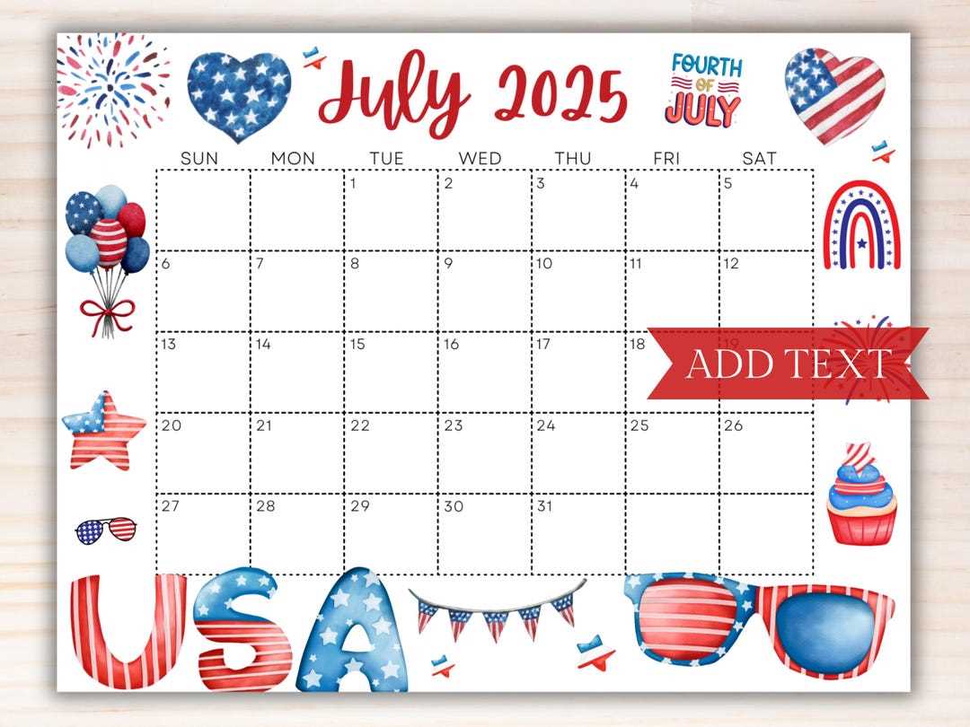 july template calendar 2025