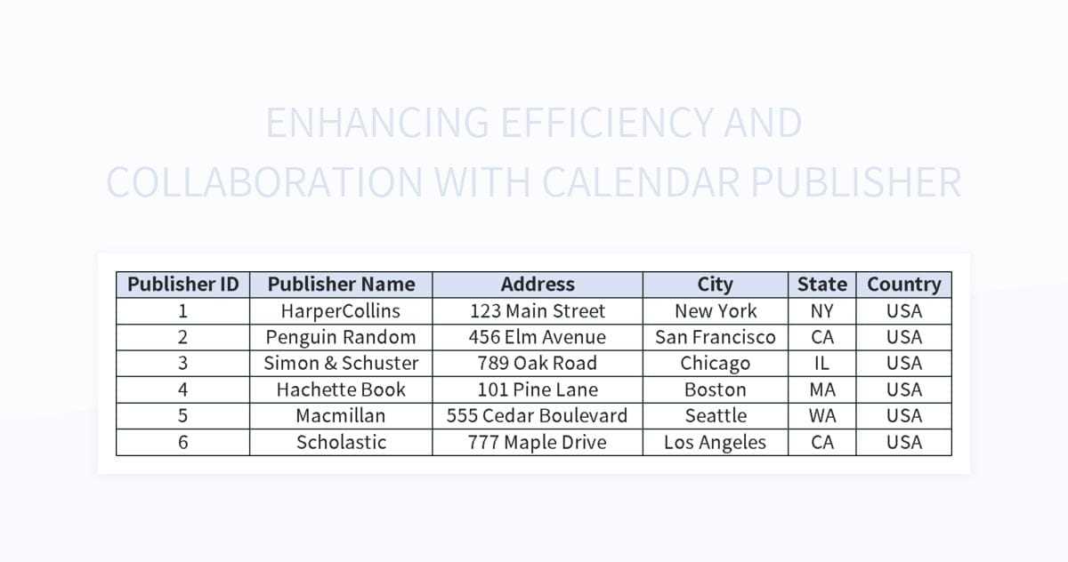 publisher calendar template