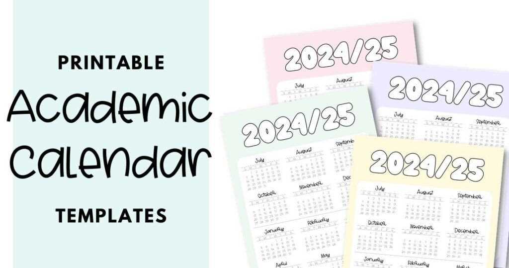 2025 16 academic calendar template