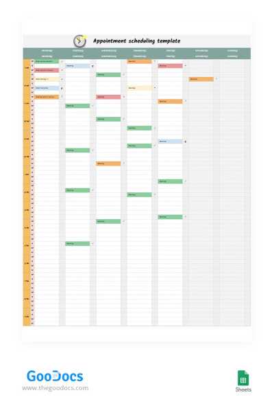 daily appointment calendar template printable