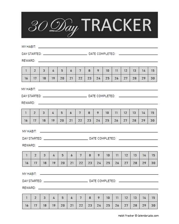 printable 30 day calendar template