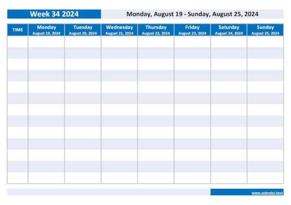 blank calendar week template