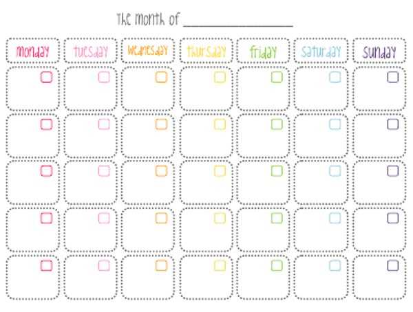 home calendar template