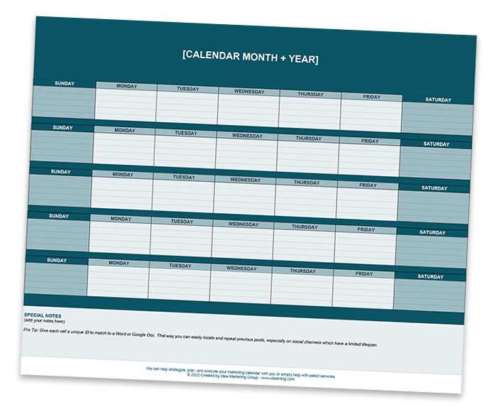 marketing editorial calendar template