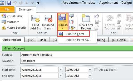 create outlook calendar template