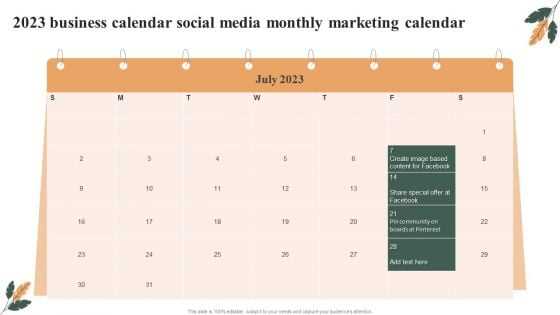 marketing yearly calendar template