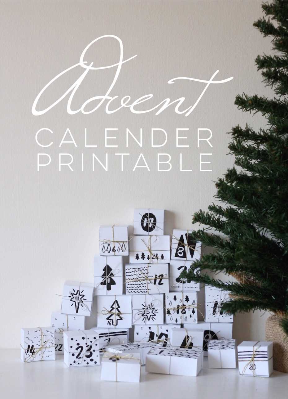 free advent calendar template