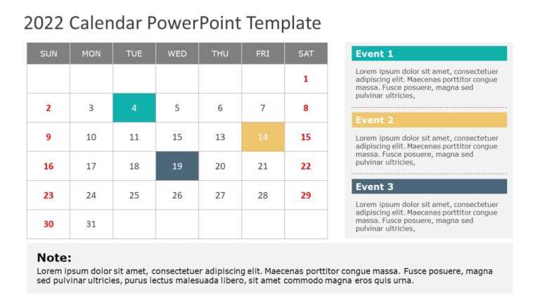 powerpoint event calendar template