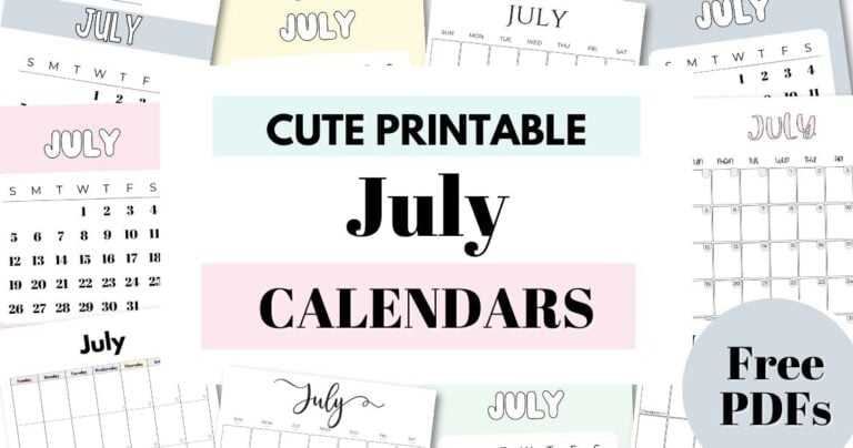 cute free calendar template