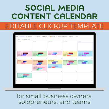 free social media calendar template