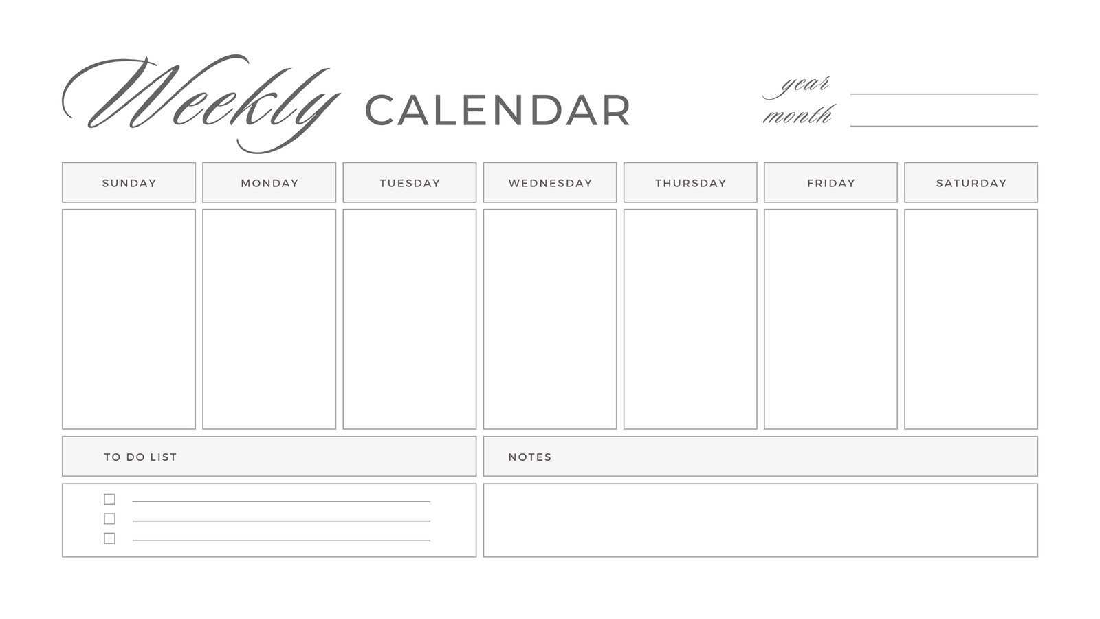 three week calendar template