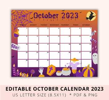 october calendar template