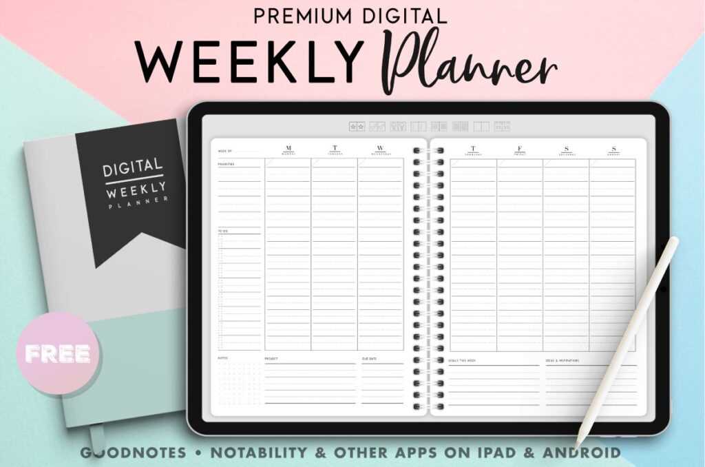 weekly calendar with times template