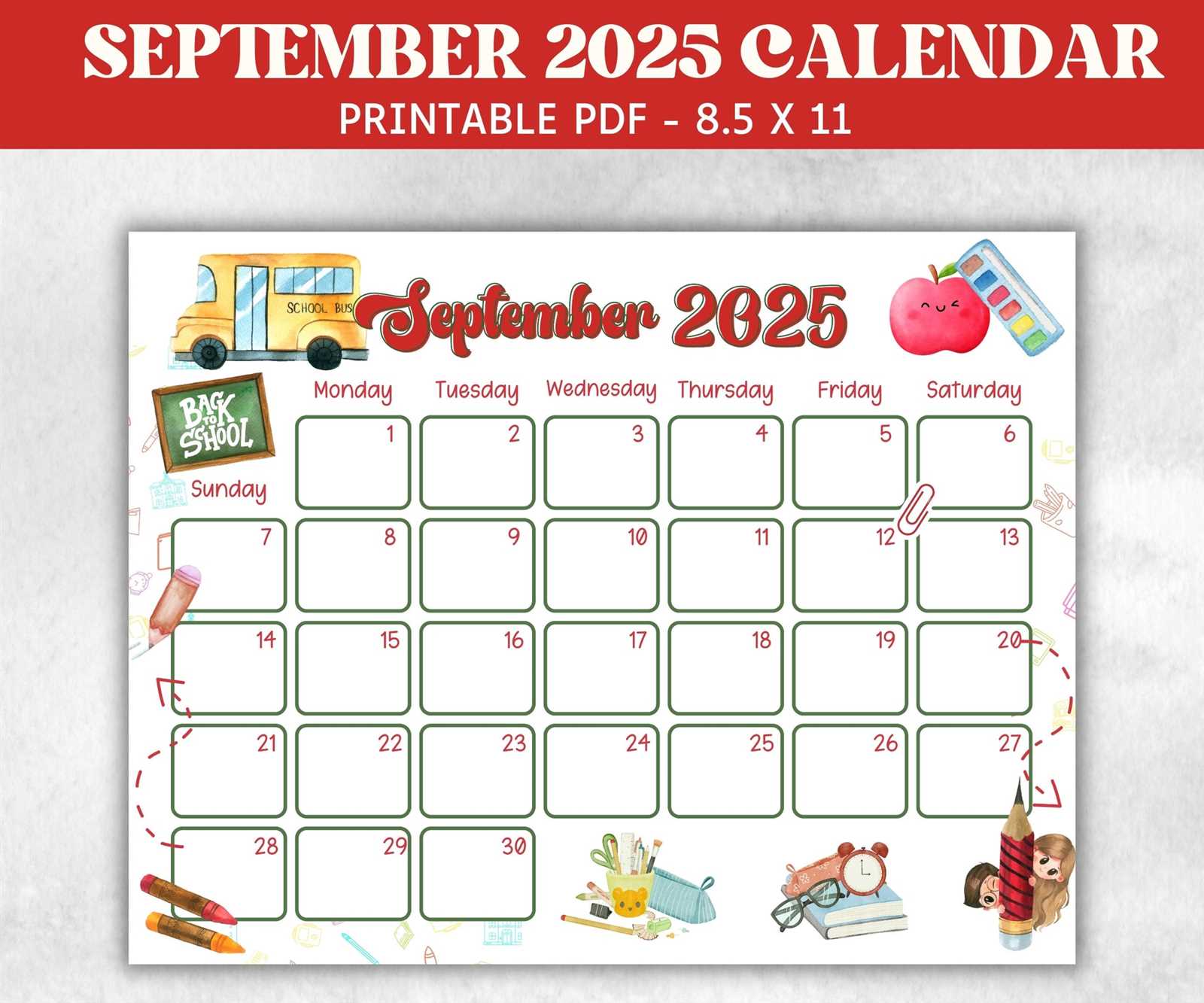 september blank calendar template