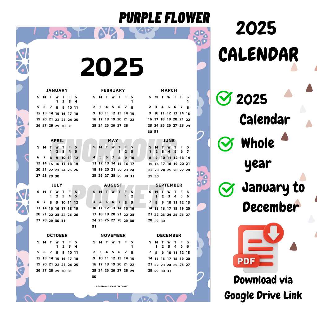 simple calendar template 2025