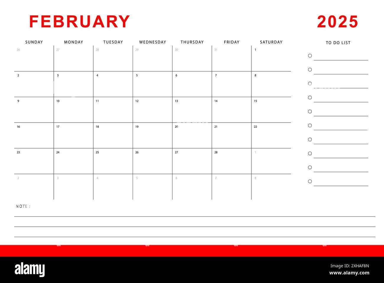 calendar template february 2026