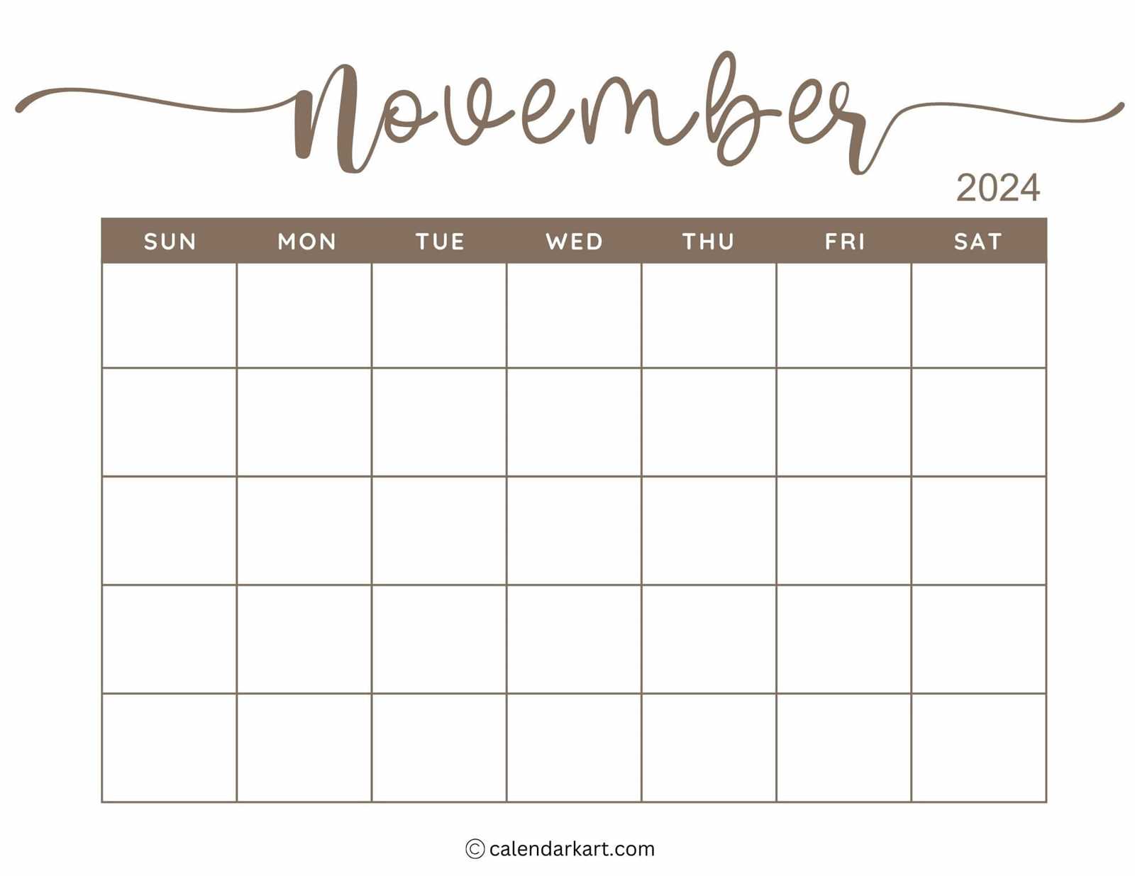 calendar template november