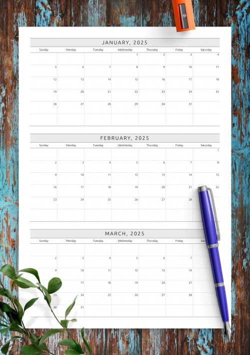 calendar template 2025 free download