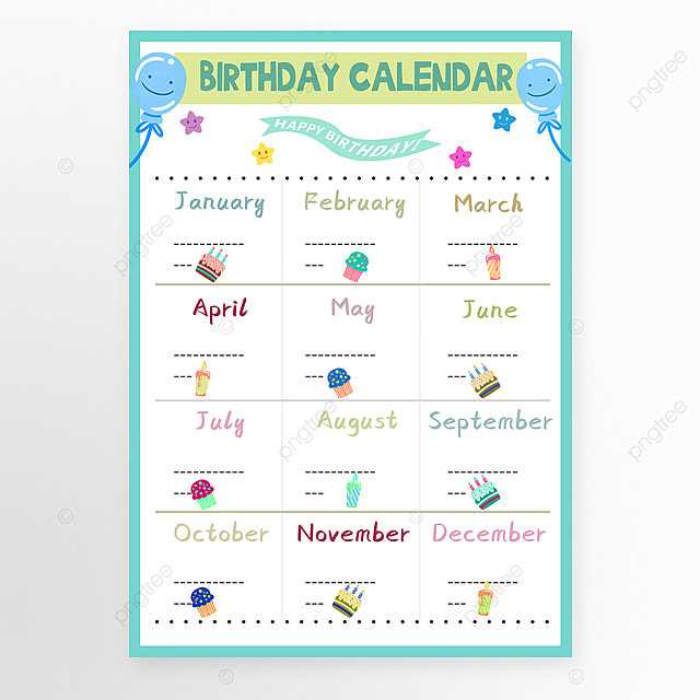 family birthday calendar template