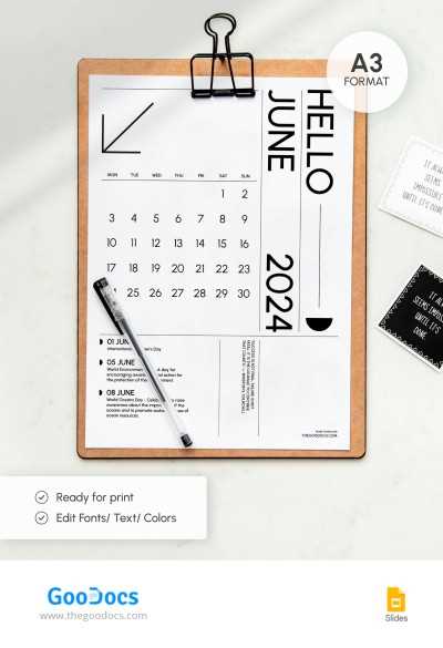 understated calendar template