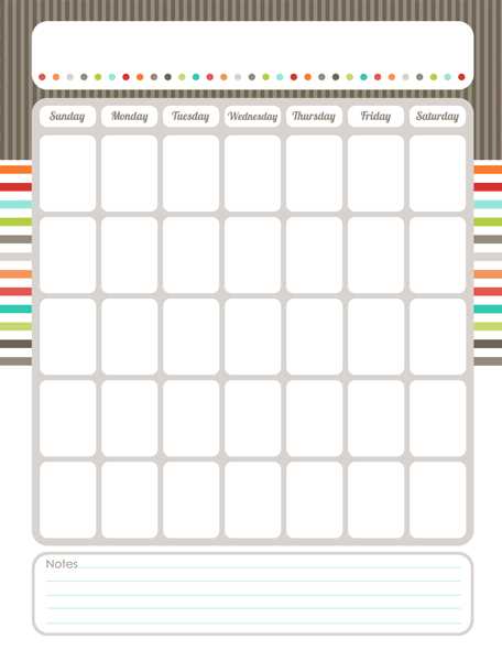 organizational calendar template