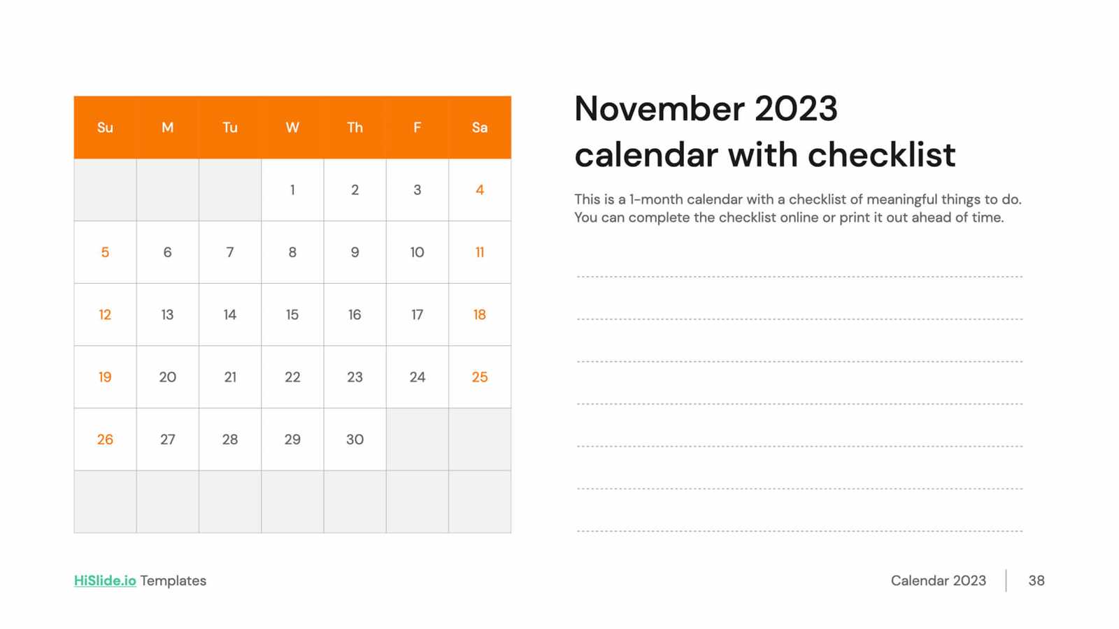 november template calendar