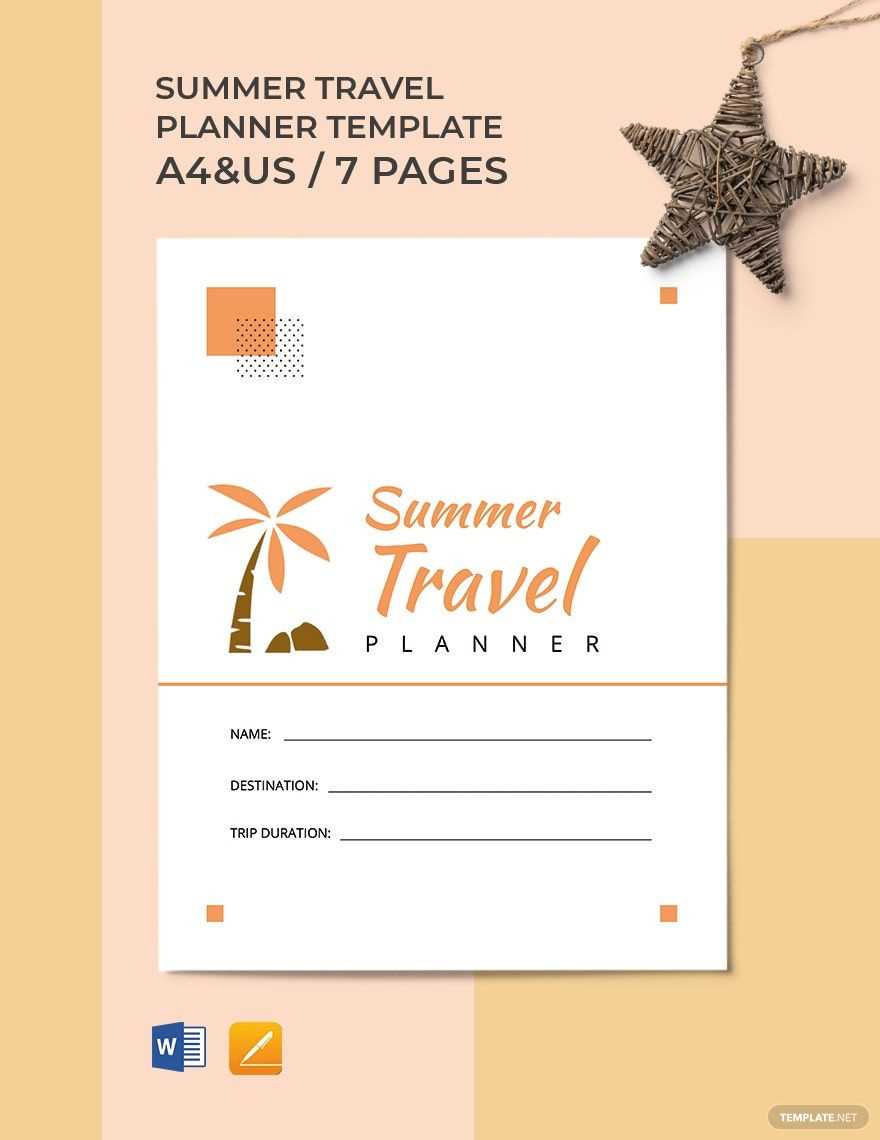 summer planning calendar template