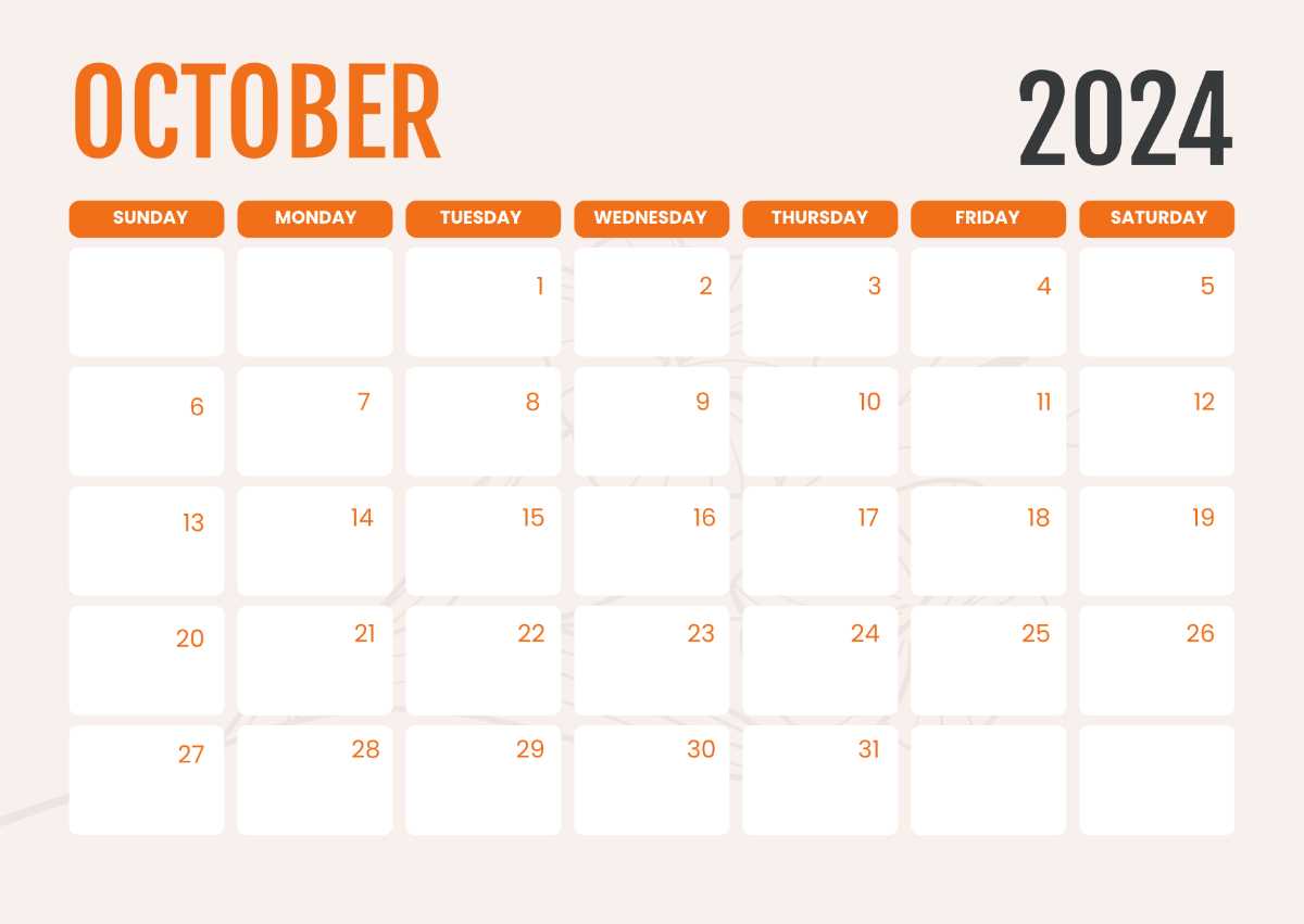 october calendar template editable