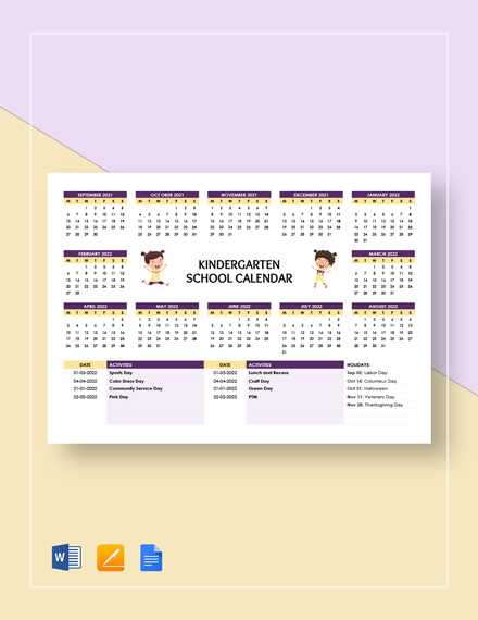 asca calendar template