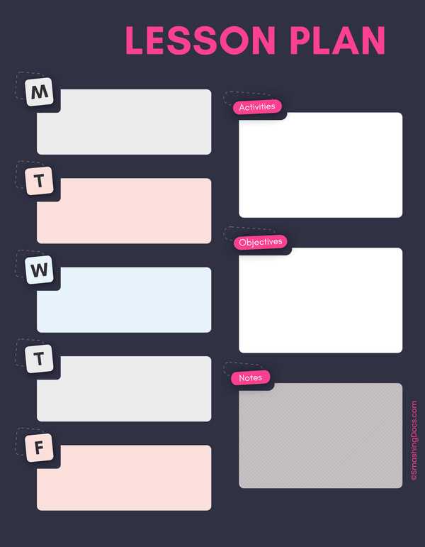 lesson plan calendar template free