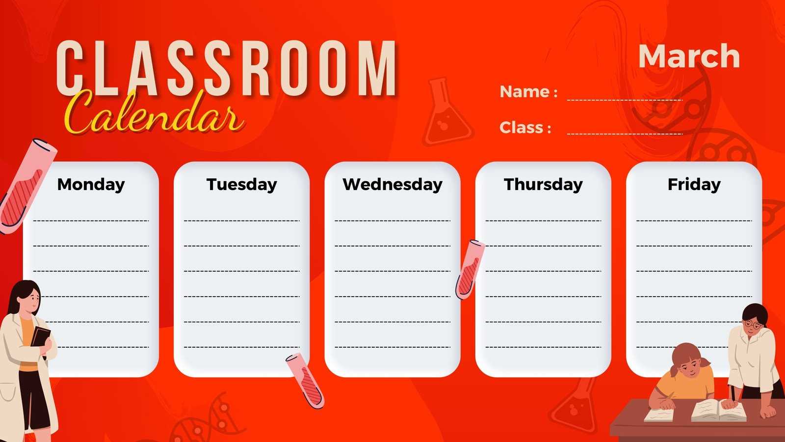 free printable classroom calendar templates