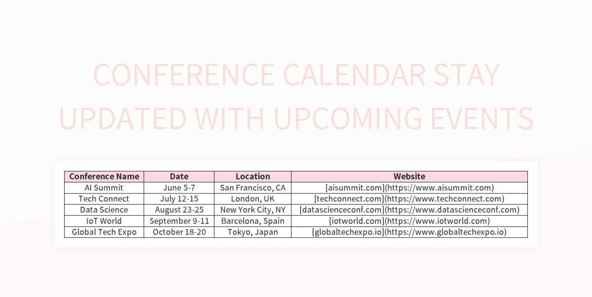 conference calendar template