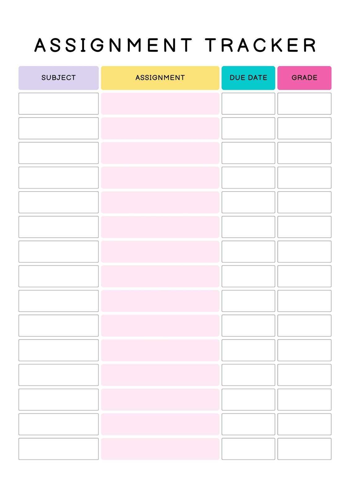 monthly study calendar template