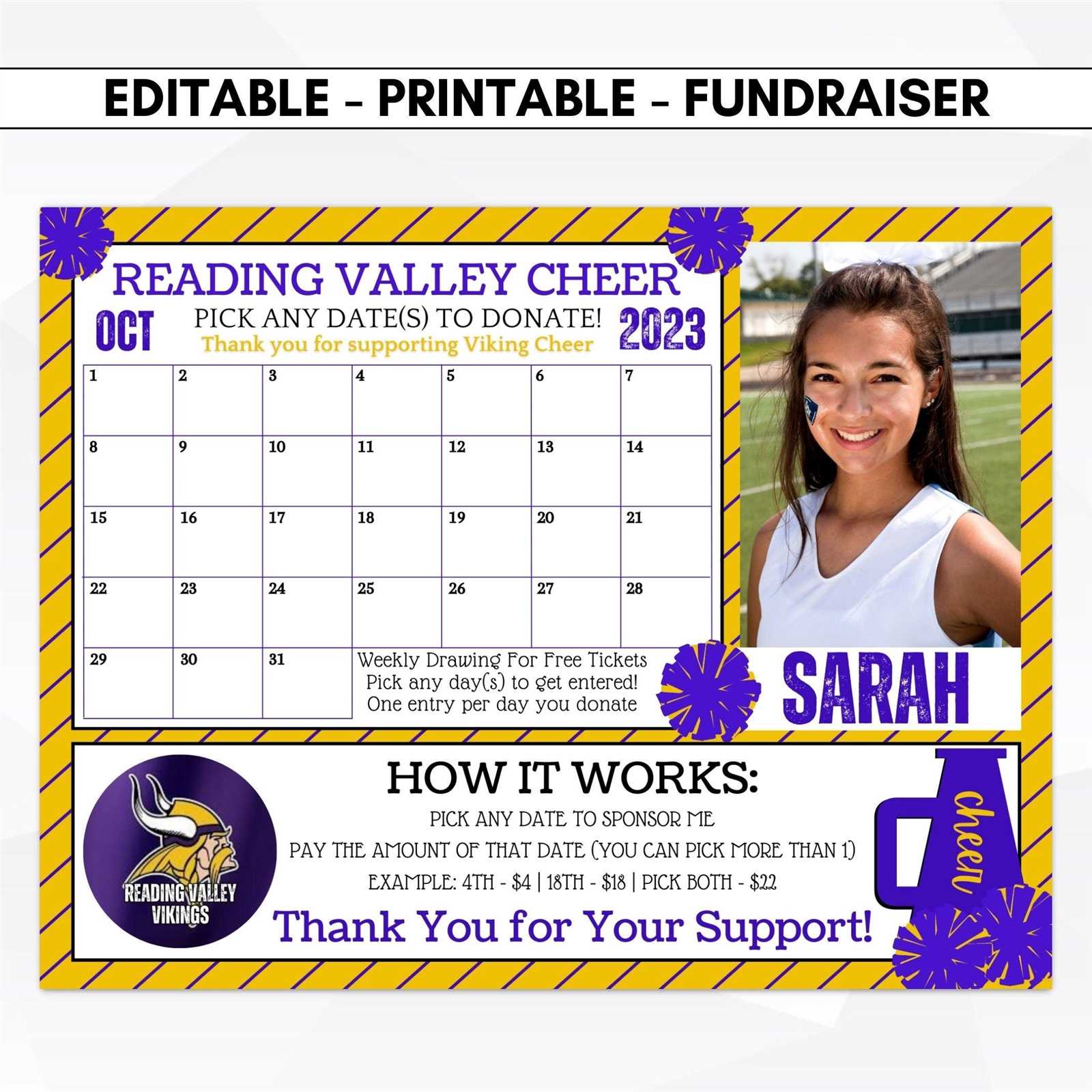 fundraiser calendar template