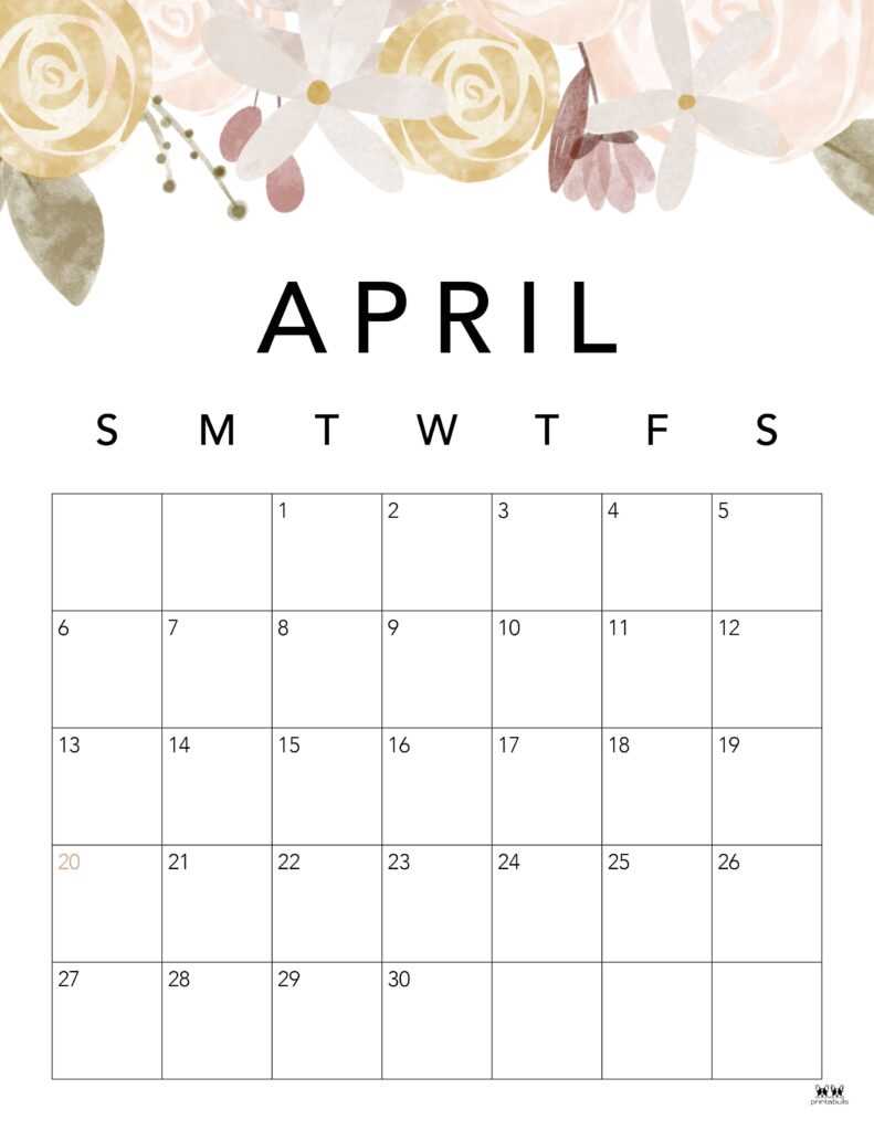 april 2026 blank calendar template april 2026 blank calendar template